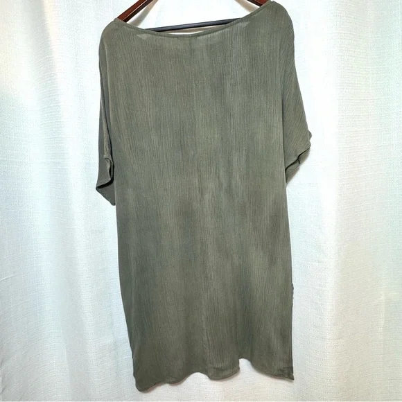Olive Oversized Tunic Dress Dolman Sleeve Slouchy Boho NWT Size M - Picture 2 of 6